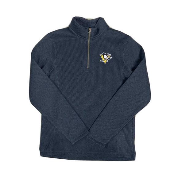 PITTSBURGH PENGUINS MENS 1/4 ZIP GRAY‎ SWEATSHIRT by OLD TIME HOCKEY SM Crosby - Picture 1 of 7